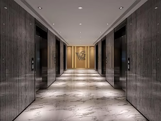 Elevator hall 3d model