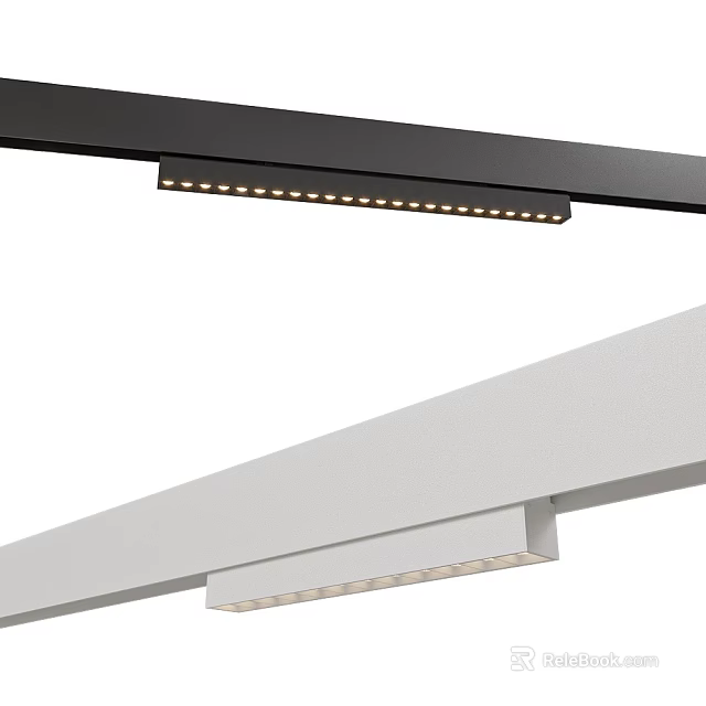 Modern Linear LED Pendant Light with Sleek Design and Bright Illumination Features 3d model 