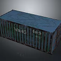 Shipping Container With WANG SHIPPING 1993 Lettering And Metal Structure
