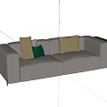 Double sofa multi-person sofa leisure sofa 3d model