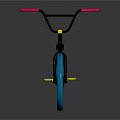 Stylish BMX Bicycle With Black Frame Pink Handlebars Blue Wheels And Yellow Pedals
