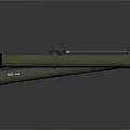 White Tubular Dual Barrel Military Weapon Featuring Parallel Barrels And Mounting Brackets
