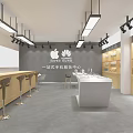Apple Experience Digital Store Modern Design With Display Counters Stools And Product Shelves 3d model