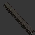 Abandoned Industrial Corridor With Rusted Metal Frames Dark Environment And Endless Tunnel