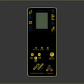 Vintage Brick Game Handheld Electronic Device With Green Screen And Yellow Buttons