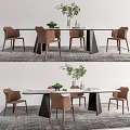 Modern Dining Table Chair Combination Dining Table Chair 3d model