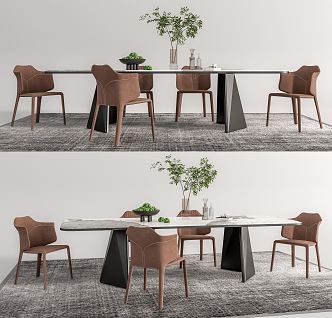 Modern Dining Table Chair Combination Dining Table Chair 3d model