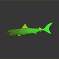 Cartoon Style 3D Shark Model With Gray Blue Body Big Eyes And Open Mouth