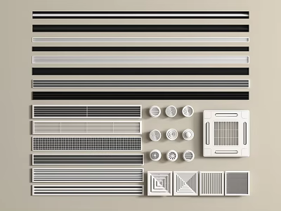 Various Styles Of Air Conditioner Vents 3d model