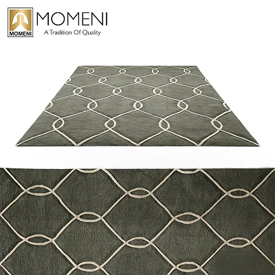 Stylish Square Area Rug Featuring Dark Background And Geometric Interlocking Ring Design For Home Decor 3d model
