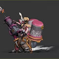 Modern Game Character Capsule Toy Artillery Characters Game Characters 3d model