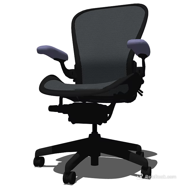 Ergonomic Office Chair With Breathable Mesh Back Supportive Seat And Adjustable Armrests 3d model 