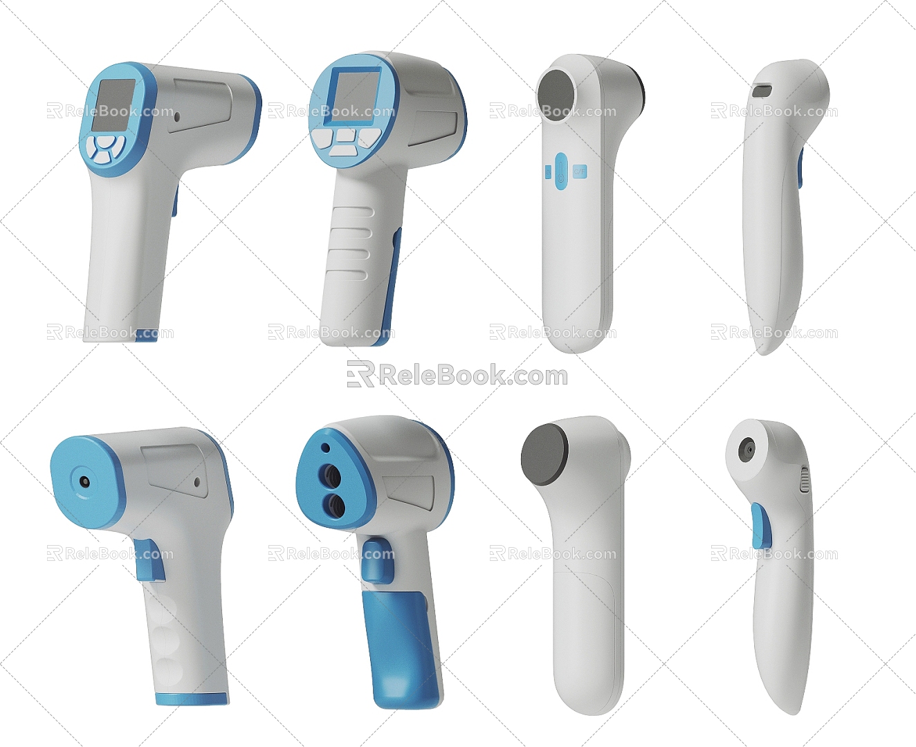 Hand-held temperature measuring gun 3d model