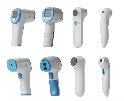 Public Facility Non Contact Thermometers With White Blue Color And Various Designs For Temperature Check 3d model