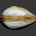 Elegant Mother of Pearl Oval Trinket Box with Gold Leaf Decoration as Ornament Set