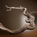 Unique Stone And Wood Decorative Sculpture With Organic Twisted Shape