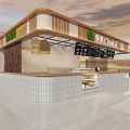 Chunlai Café Interior Design With Menu Board Counter And Display Case 3d model