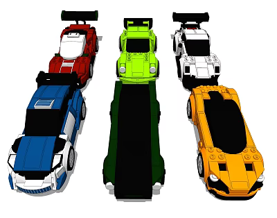 Modern Toy Car Lego Car Combo 3d model