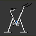 Foldable Indoor Fitness Equipment With White Frame Black Seat Blue Pedals And Black Handles