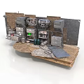 Industrial Scene Components With Metal Equipment Control Panels And Mechanical Parts