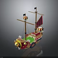 Playful Colorful Toy Pirate Ship With Decorative Sails And Skull Design