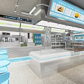 Bright Modern Dessert Shop Interior With Display Counter Menu Board And Cozy Seating