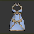 Elegant Blue And Gold Carved Sculpture With Intricate Patterns And Decorative Golden Borders