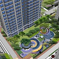 Modern High Rise Residential Complex With Green Spaces And Landscape Design