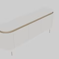 Luxury Glossy White Entryway Sideboard Cabinet With Gold Details For Elegant Modern Home Storage