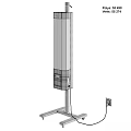 Floor Standing UV Disinfection Lamp With Control Panel Base Stand And Power Plug 3d model