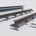 Essential Train Railway Track Components with Rails Ties and Switch Mechanisms 3d model
