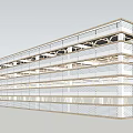 Multi Level Modern Parking Garage With Steel Frame Structure And Open Floor Design 3d model