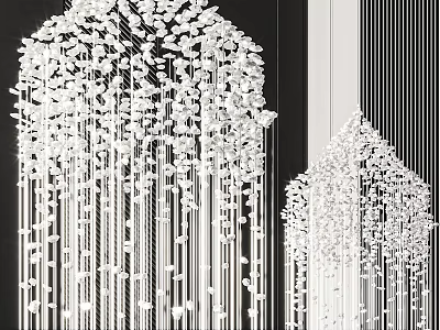 Modern Luxury Chandelier With Crystal Butterfly Design For Elegant Interiors 3d model