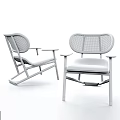 Modern Lounge Chair Designs With Rattan Backrest And Wooden Frame Details