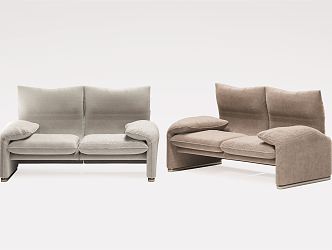 Modern Minotti double sofa 3d model