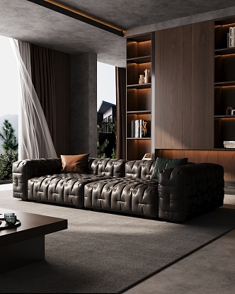 Italian Light Luxury Minimalist Home Living Room 3d model