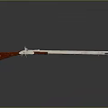 Antique Rifles With Wooden Stocks And Silver Metal Barrels Displayed On Black Background