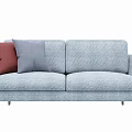 modern double sofa fabric double sofa 3d model