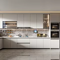 Modern Kitchen Interior With White Cabinets Stainless Steel Appliances And Island Counter