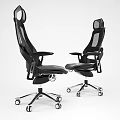 Modern Black Office Chair With Mesh Back Armrests Swivel Wheels And Metal Base