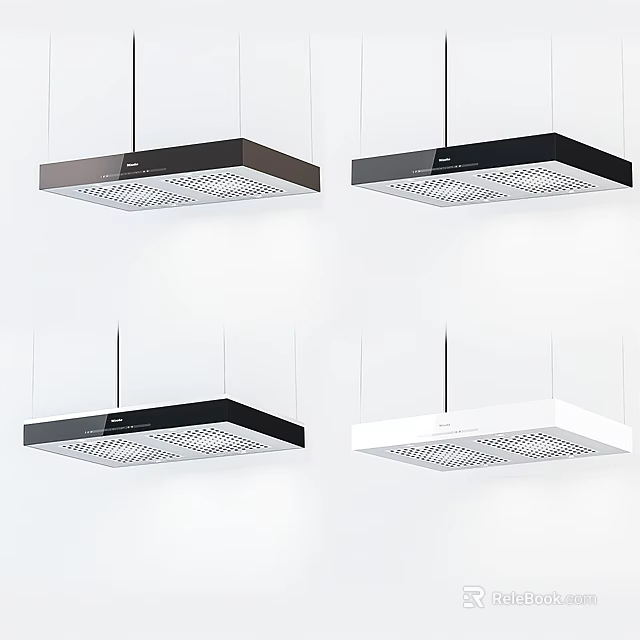 Modern Kitchen Range Hoods In Black And White Hanging Design Appliances 3d model 