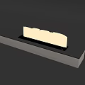 Modern Linear Fireplace With White Base And Burning Flames In Sleek Design 3d model