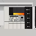 Modern Sideboard White Dark Wood Cabinetry Marble Countertop Glass Door Wine Display Lighting Strip