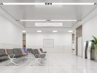 Modern Hospital Hall Hospital Hall Waiting Area 3d model