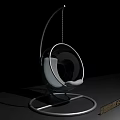 Modern Hanging Swing Chair With Circular Seat And Metal Stand Design