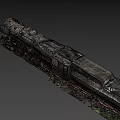 abandoned rusty steam locomotive 3d model
