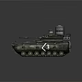 Military Armored Tank With Red Star Emblem Turret And Complex Equipment