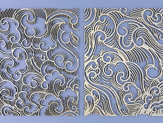 Chinese Ethnic Style Metal Carved Traditional Pattern Ethnic Decoration 3d model