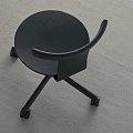 Modern Black Single Chair With Adjustable Height And Rolling Wheels 3d model