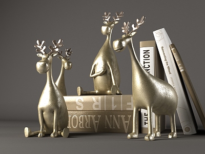 Modern Ornaments Combination Deer Ornaments 3d model